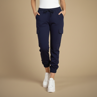 Relajado pantalón cargo jogger con cintura elástica y bolsillos de estilo urbano