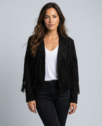 Chaqueta western de antelina mujer con flecos