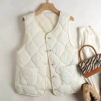 Chaleco reversible de mujer con botones y forro suave