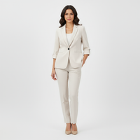 Traje de chaqueta de pierna recta con solapas para mujer