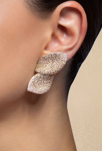 Pendientes de hoja con cristales brillantes para mujer