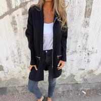 Sudadera de mujer con capucha y cremallera de estilo universitario