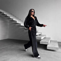 Conjunto de chándal mujer con sudadera y pantalón jogger de bolsillos y cintura ajustable