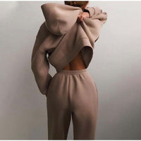 Conjunto de chándal mujer oversize con sudadera y pantalón jogger