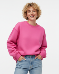 Sudadera de mujer oversize sin capucha de cuello redondo