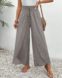Estilosos pantalones anchos baggy con estampado geométrico y caída fluida