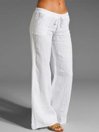 Relajados pantalones anchos baggy de tiro bajo con corte acampanado