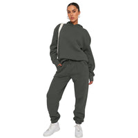 Conjunto de chándal mujer con capucha y pantalón jogger de puños elásticos