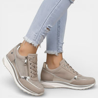 Estilosos zapatos para mujer con plataforma cremallera lateral y detalles brillantes