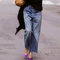 Relajado pantalón vaquero baggy de tiro alto con corte boyfriend
