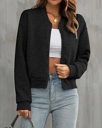 Estiloso chaqueta bomber de mujer acolchada con cremallera | Otoño