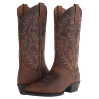 Elegantes botas cowboy de mujer con costuras decorativas y caña media