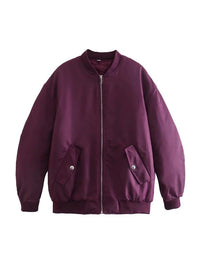 Relajada chaqueta bomber oversize de entretiempo con tacto suave