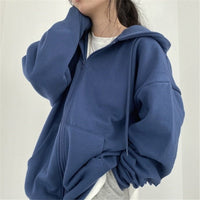 Sudadera de mujer con capucha oversize ligera con bolsillos prácticos