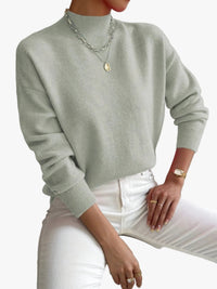 Sudadera de mujer de cuello alto con puños acanalados